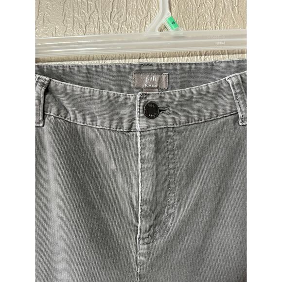 J. Jill Women's Corduroy Gray Slim Leg Pants Cotton Stretch Mid Rise Size 12 - Picture 4 of 14